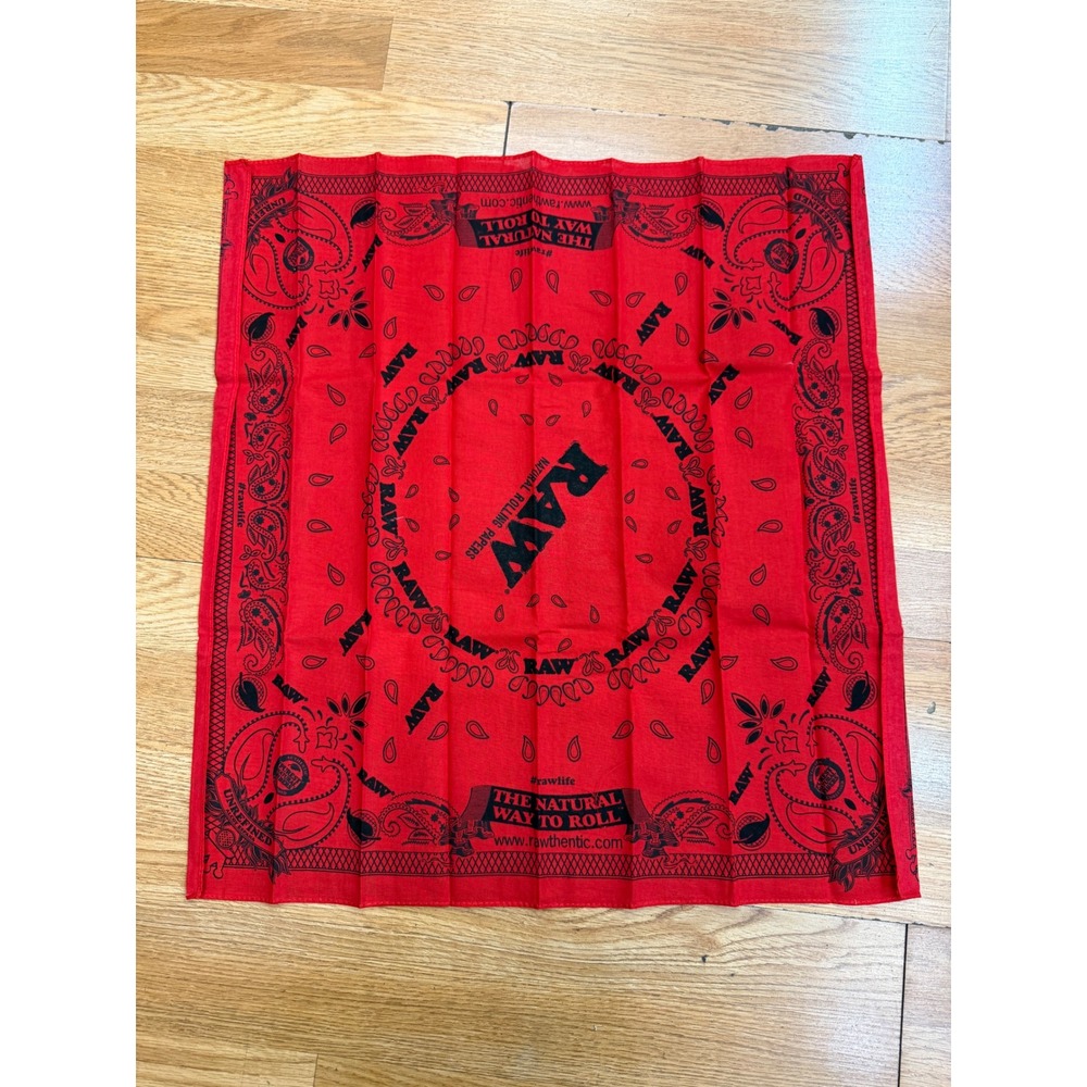 RAW Rolling Papers Bandana Red Cotton Paisley Handkerchief Headband New